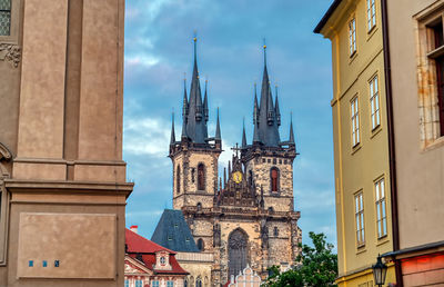 Low angle view of buildings against sky