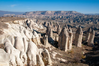 Panoramic view of rock formations against sky