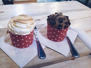 Close-up of dessert on table