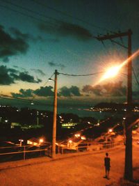 View of illuminated street light at night