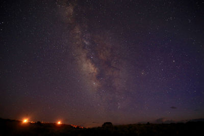 Low angle view of stars against sky at night