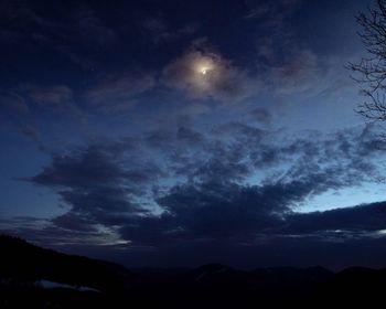 Scenic view of dramatic sky at night