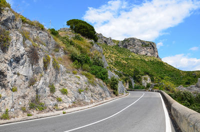 Road leading towards mountains