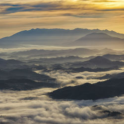 Scenic view of cloudscape against sky during sunset