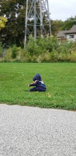 Man in park on field