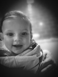 Close-up portrait of cute smiling boy