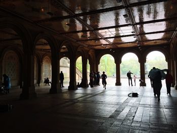 People at bethesda fountain in central park