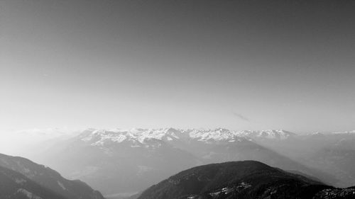 Scenic view of snowcapped mountains