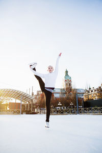 Woman figure skating