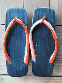 Close-up of slippers