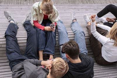 Teenage friends relaxing together