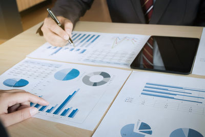 Business colleagues working at desk in office