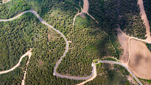 High angle view of road