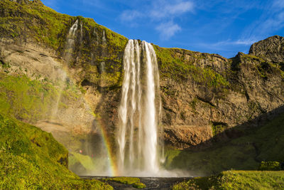 Scenic view of waterfall