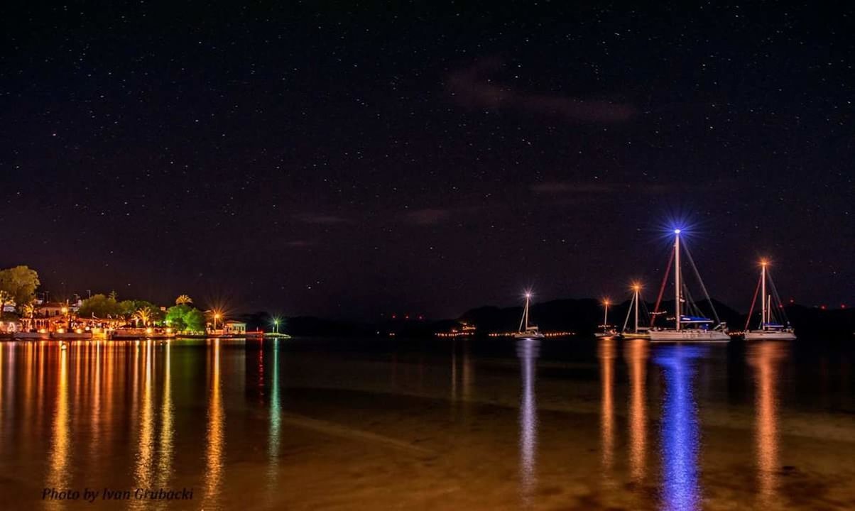 SCENIC VIEW OF SEA AT NIGHT