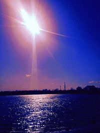 Scenic view of sea against sky at sunset