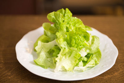 Close-up of chopped vegetables in bowl on table