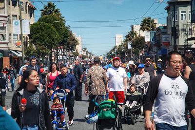 Group of people on city street