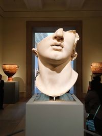Close-up of statue of store