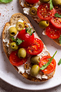 Close-up of food in plate on table