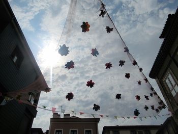 Low angle view of buildings against sky