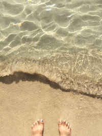 Low section of person on beach