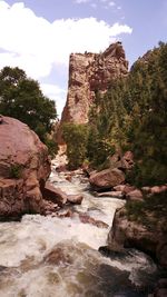 Scenic view of rocky mountains