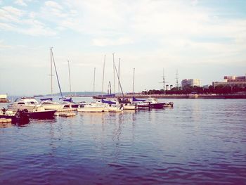 Boats in harbor