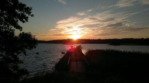 Sunset over lake