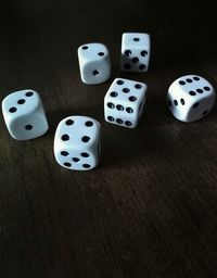 High angle view of coins on table