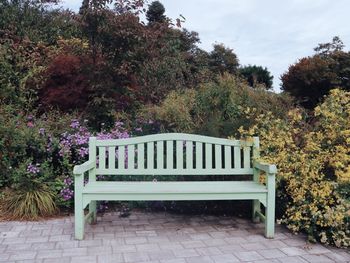 Empty bench in park