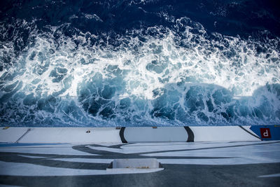 View of swimming pool against sea