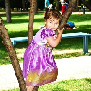 Portrait of girl playing in park