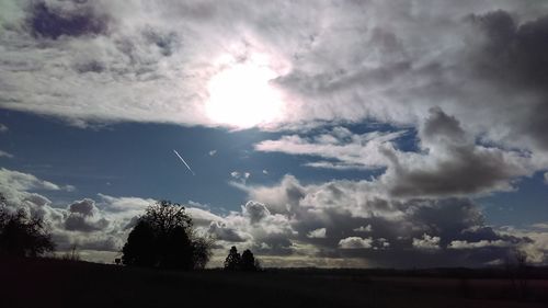 Scenic view of landscape against cloudy sky