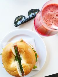 Close-up of bread in plate on table