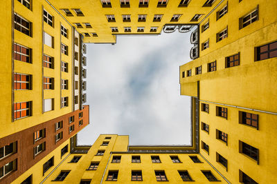 Low angle view of buildings against sky