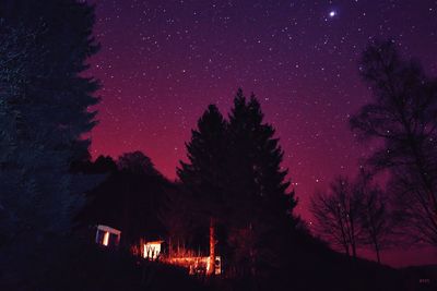 Low angle view of stars in sky at night