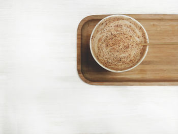 Directly above shot of coffee on table