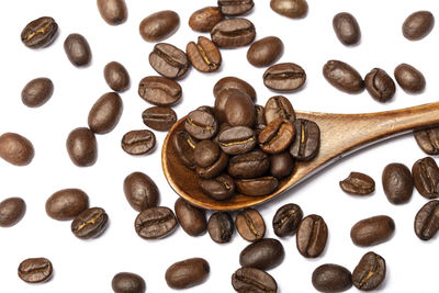 High angle view of coffee beans