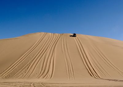 Scenic view of desert against clear sky