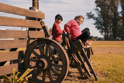 Group of children playing in a rural area