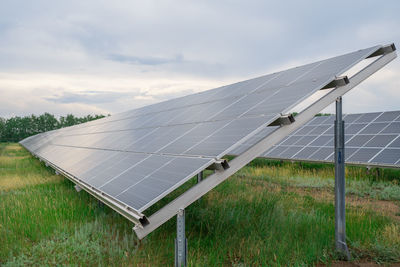 Solar panels on field
