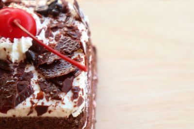 Close-up of dessert on table