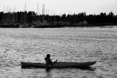 Boat sailing in sea