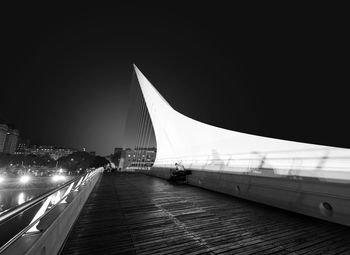 View of bridge at night