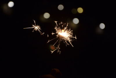 Low angle view of firework display