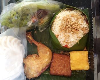 Close-up of sushi served in plate