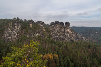 Scenic view of elbe sandstone mountains