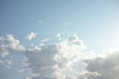 Low angle view of clouds in sky