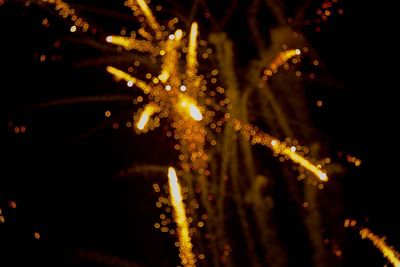 Close-up of illuminated christmas lights at night